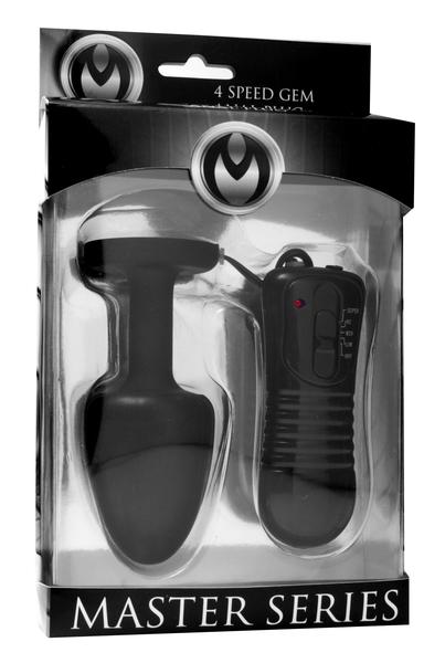 Paragon Gem Accented Vibrating Anal Plug Black-Master Series-Sexual Toys®