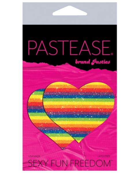 Pastease Glitter Rainbow Heart Pasties-Pastease Brand Pasties-Sexual Toys®