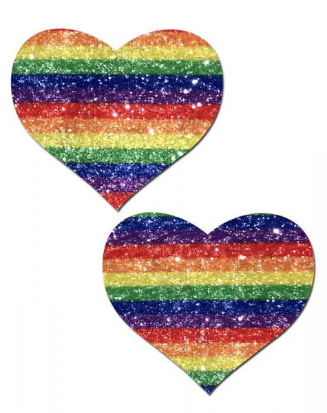 Pastease Glitter Rainbow Heart Pasties-Pastease Brand Pasties-Sexual Toys®