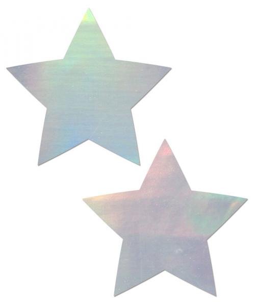 Pastease Holographic Star Silver Pasties O/S-Pastease Brand Pasties-Sexual Toys®