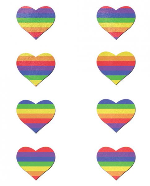 Pastease Mini Rainbow Heart Pack Of 8 O/S-Pastease Brand Pasties-Sexual Toys®