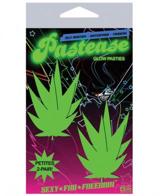 Pastease Petites Glow in the Dark Leaf O/S 2 Pack-Pastease Brand Pasties-Sexual Toys®