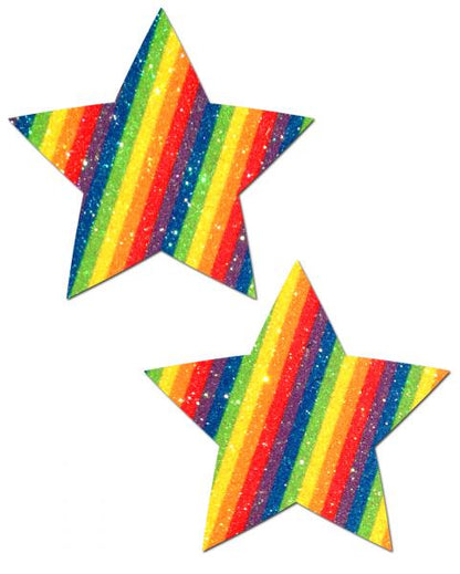 Pastease Rockstar Glittering Double Rainbow Star-Pastease Brand Pasties-Sexual Toys®