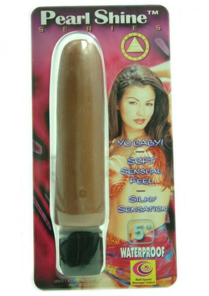 PEARL SHINE SMOOTH 5 INCH VIBRATOR BROWN WATERPROOF-blank-Sexual Toys®
