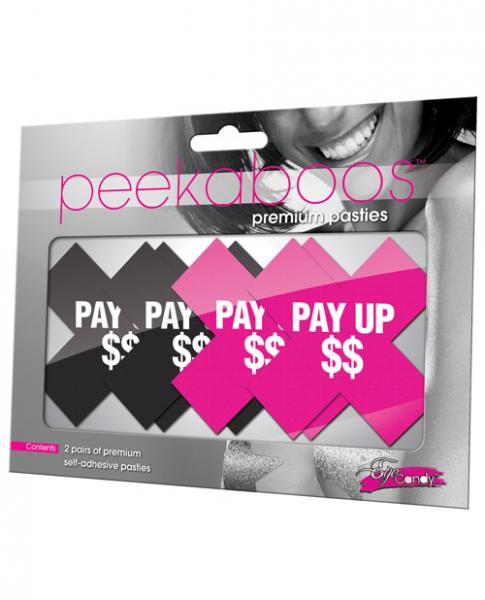 Peekaboos Pay Up Pasties 2 Pairs 1 Black, 1 Pink-Peekaboos-Sexual Toys®