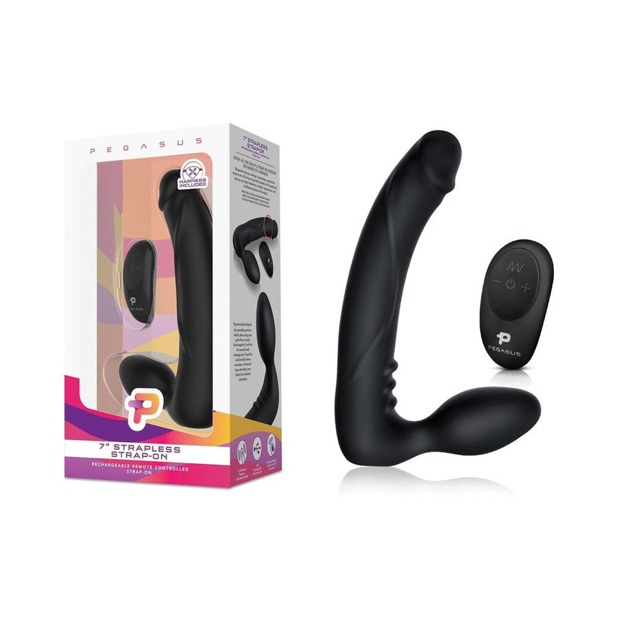 Pegasus 7&quot; Strapless Strap-on - Black-Electric Eel-Sexual Toys®