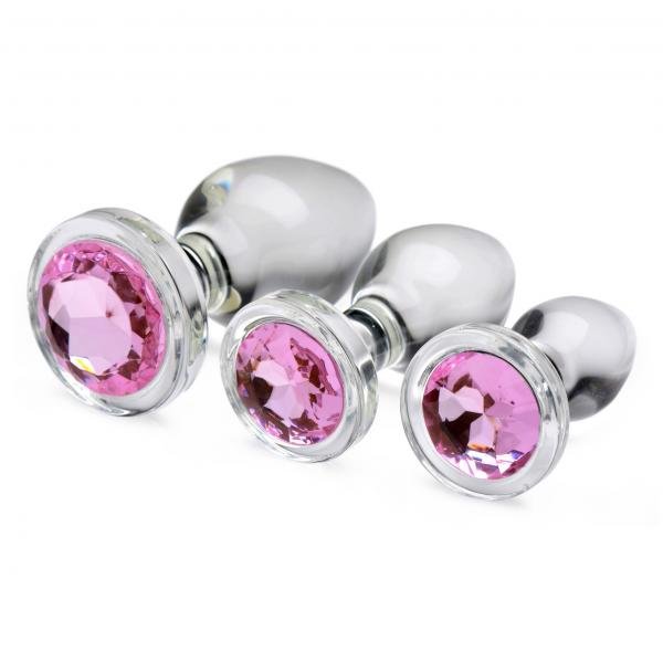 Pink Gem Glass Anal Plug Set-Booty Sparks-Sexual Toys®