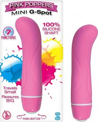 Pink Poppers Mini G Spot Silicone Vibrator Waterproof 5 Inch Pink-blank-Sexual Toys®