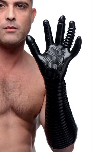 Pleasure Fister Extra Long Textured Fisting Glove Black-Master Series-Sexual Toys®
