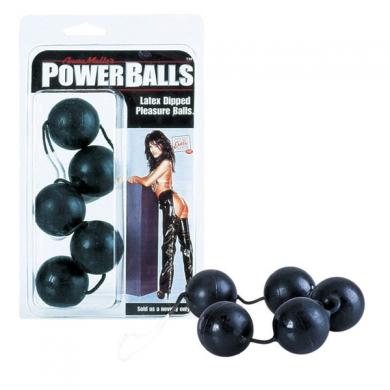 Power Balls Latex Dipped Weighted Pleasure Balls 1.25 Inch - Black-blank-Sexual Toys®