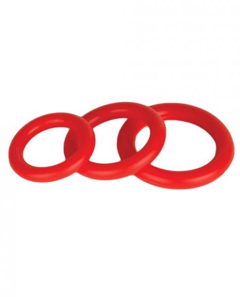 Power Stretch Silicone Stretchy Rings Red 3 Pack-Ignite-Sexual Toys®