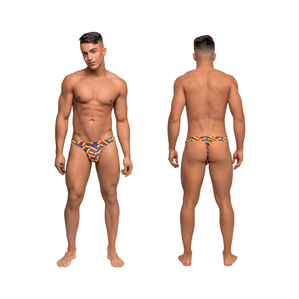 Pride Fest Contoured Pouch Bong Thong Rainbow S/M-Male Power-Sexual Toys®