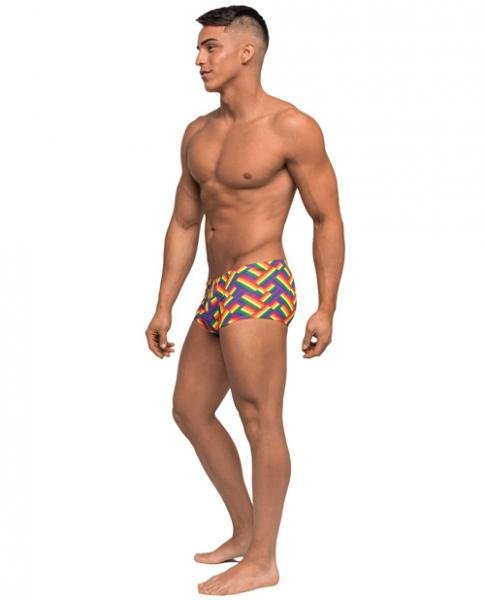 Pride Fest Contoured Pouch Mini Shorts Rainbow Lg-Male Power-Sexual Toys®