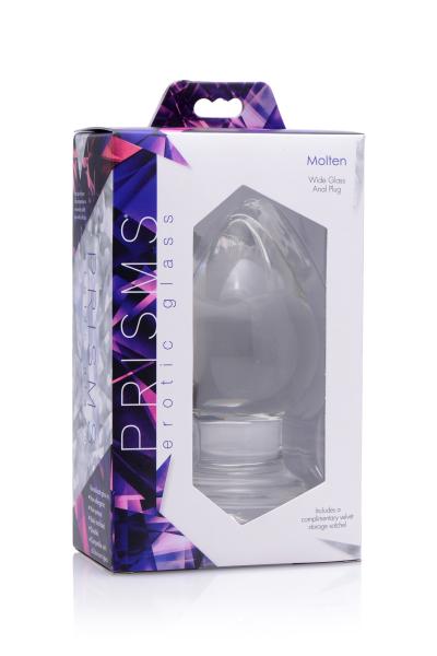 Prisms Molten Wide Glass Butt Plug Clear-Prisms Erotic Glass-Sexual Toys®