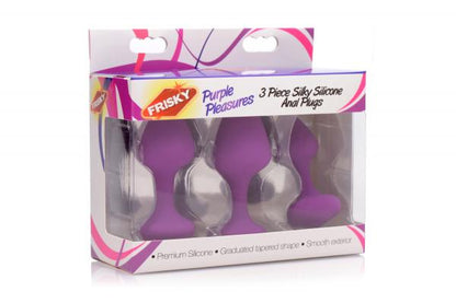 Purple Pleasures 3 Piece Silicone Anal Plugs-Frisky-Sexual Toys®