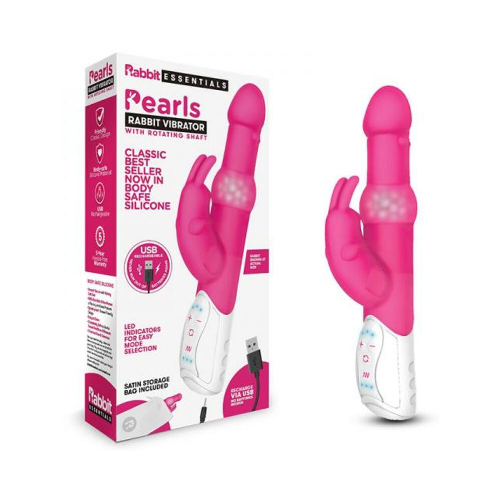 Rabbit Essentials Pearls Rabbit Vibrator Hot Pink-blank-Sexual Toys®