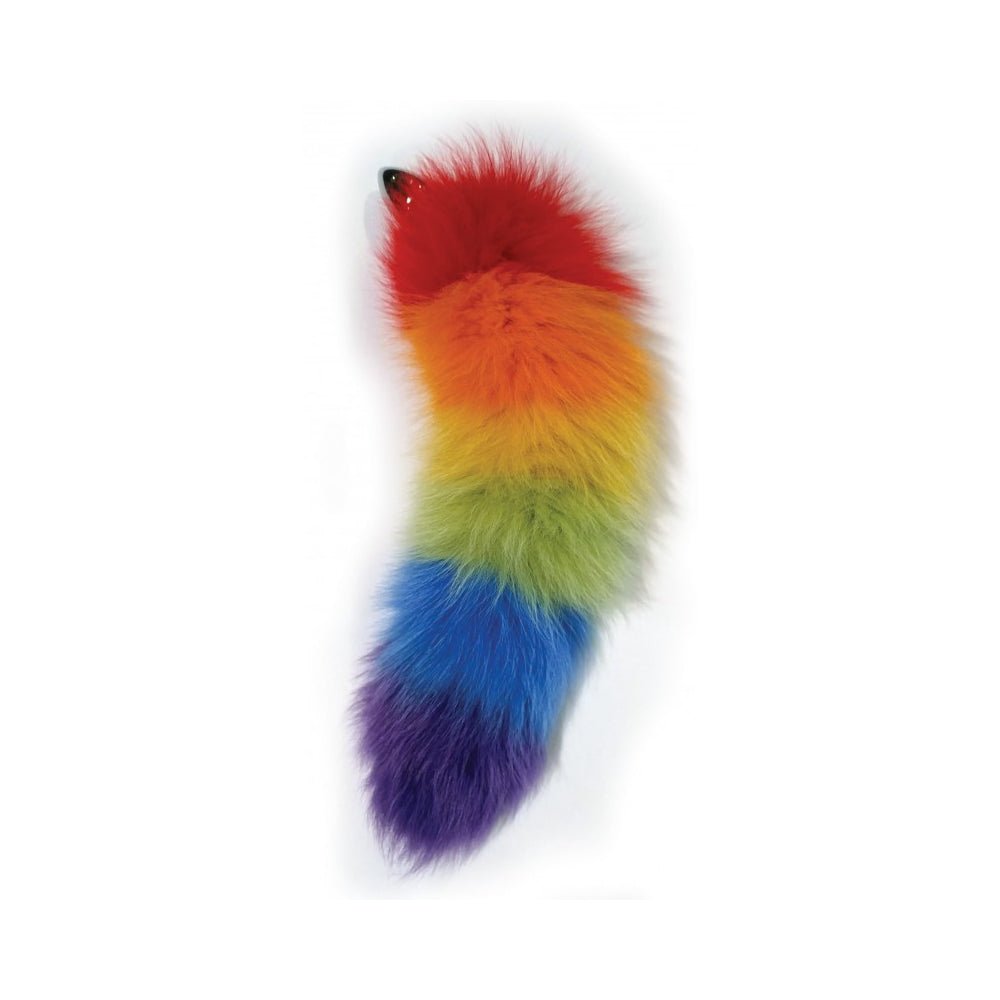 Rainbow Foxy Tail Fur Tail With Stainless Steel Butt Plug-blank-Sexual Toys®