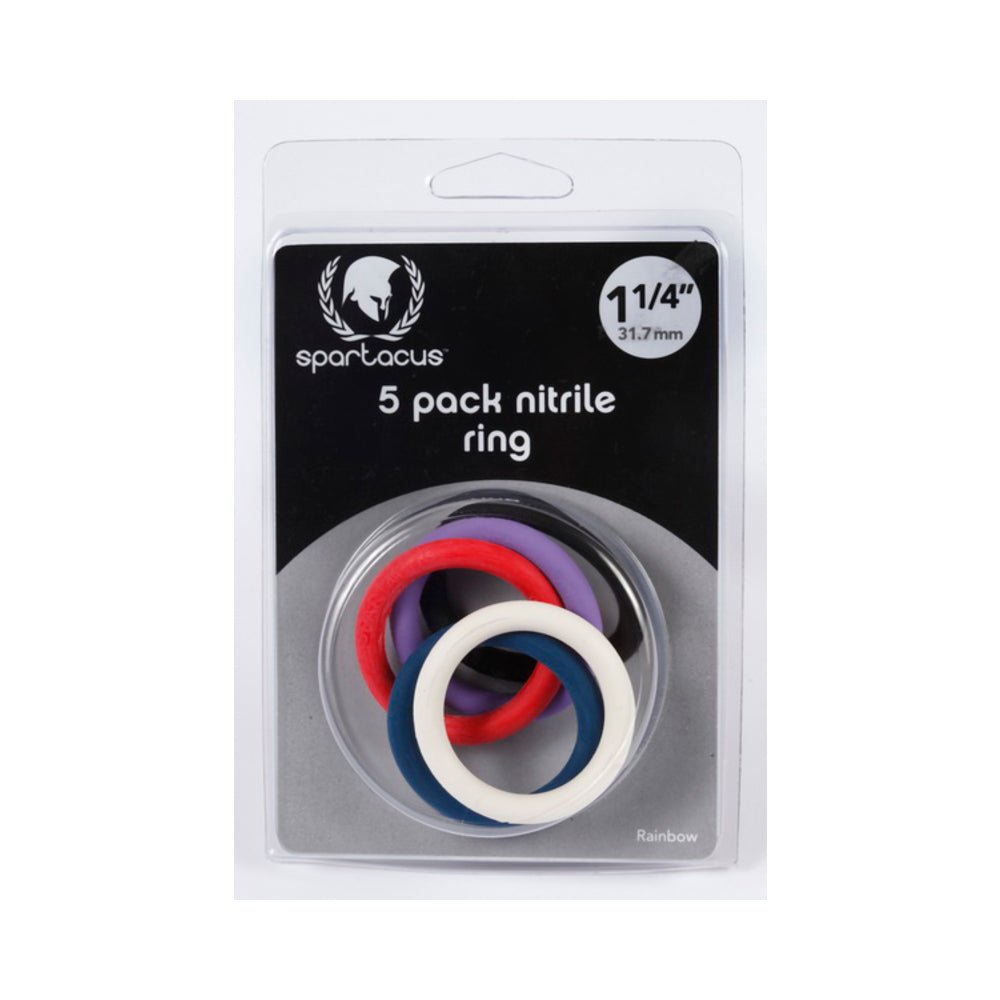 Rainbow Nitrile Cock Rings 5 Pack 1.25 inches-Hott Products-Sexual Toys®