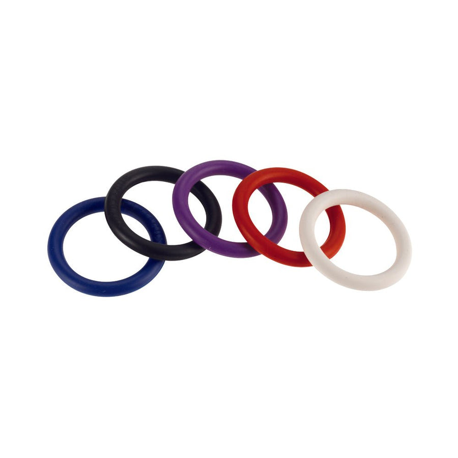 Rainbow Nitrile Cock Rings 5 Pack 1.25 inches-Hott Products-Sexual Toys®