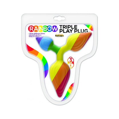 Rainbow Triple Play Butt Plug-Hott Products-Sexual Toys®