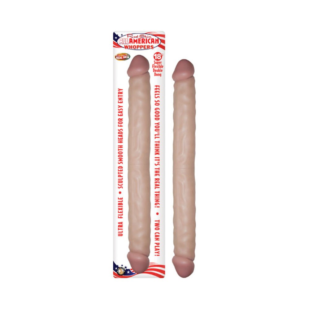 Real Skin All American Whoppers Double Dong 18" - Beige-Nasstoys-Sexual Toys®