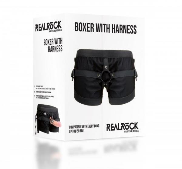 Realrock Boxer with Harness Black O/S-RealRock-Sexual Toys®