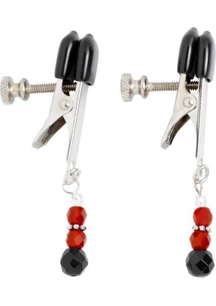 Red Beaded Clamps With Broad Tip Nipple Clamps Red-blank-Sexual Toys®
