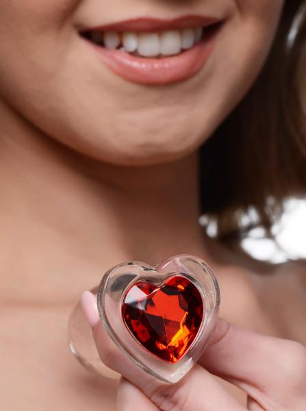 Red Heart Gem Glass Anal Plug - Medium-Booty Sparks-Sexual Toys®