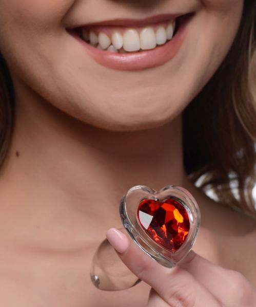 Red Heart Gem Glass Anal Plug - Small-Booty Sparks-Sexual Toys®