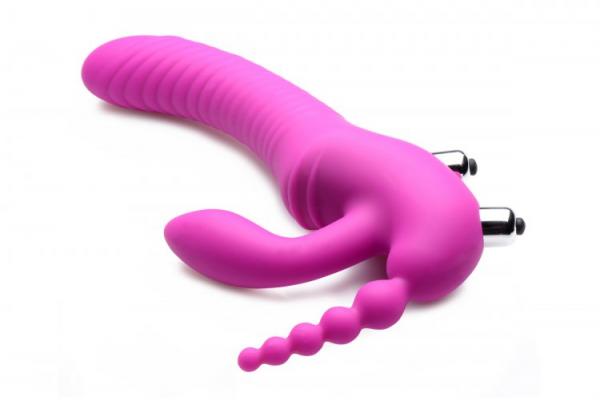 Regal Rider Vibrating Silicone Strapless Strap On Triple G Dildo-Strap U-Sexual Toys®