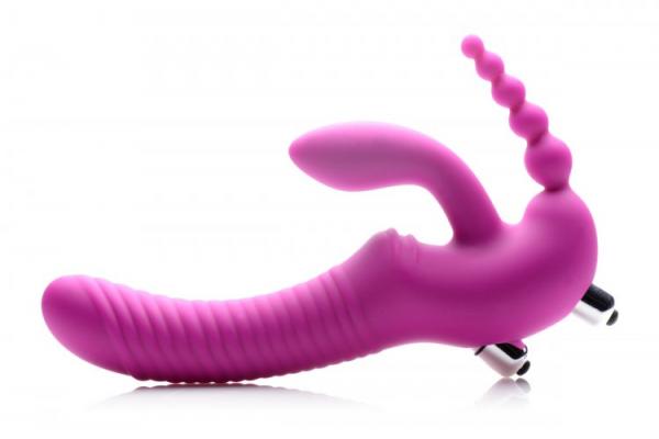 Regal Rider Vibrating Silicone Strapless Strap On Triple G Dildo-Strap U-Sexual Toys®