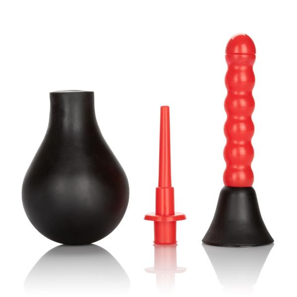 Ribbed Anal Douche Black Red-Cal Exotics-Sexual Toys®