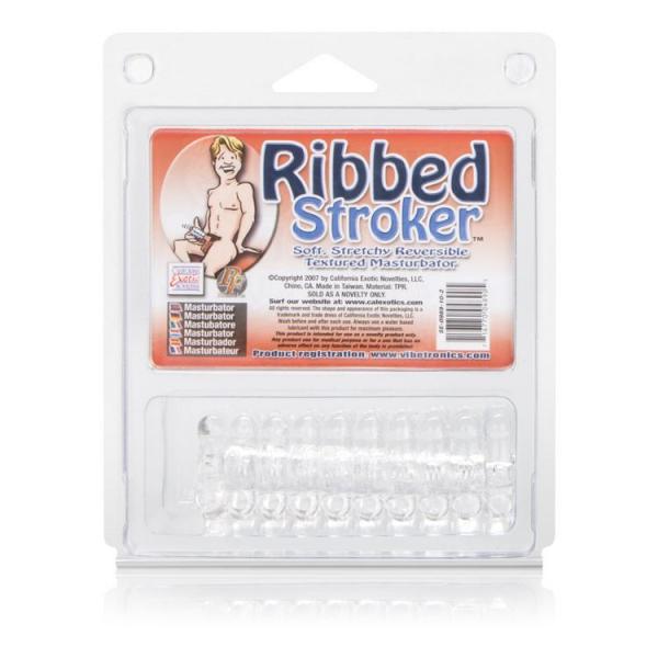 Ribbed Reversible Masturbation Stroker Clear-blank-Sexual Toys®