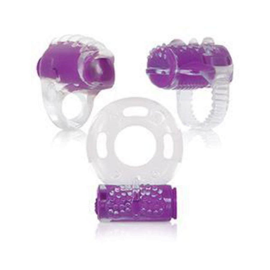 Ring True Unique Pleasure Rings Kit Clear Purple 3 Pack-Evolved-Sexual Toys®