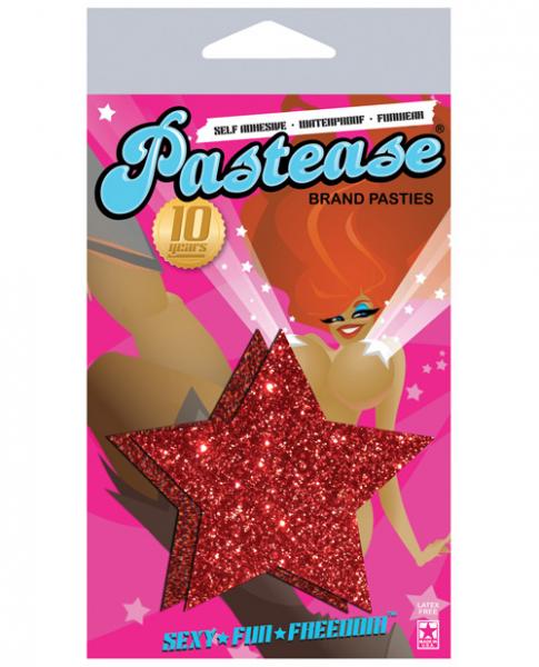 Rockstar Red Glitter Pasties O/S-Pastease Brand Pasties-Sexual Toys®