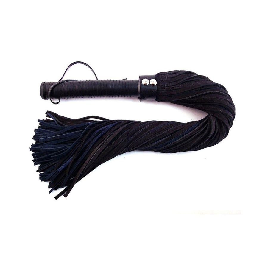 Rouge Flogger Suede Leather Handle Black Blue-Rouge Garments-Sexual Toys®