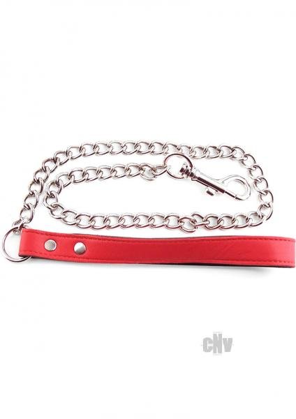 Rouge Leather Handle Chain Lead Leash Red-blank-Sexual Toys®