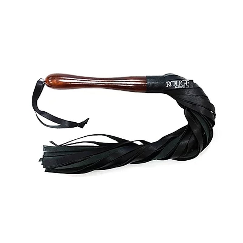 Rouge Leather Wooden Handle Flogger Black-blank-Sexual Toys®