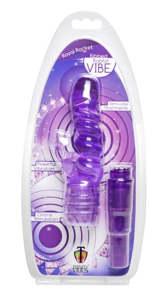 Royal Rocket Ribbed Rabbit Vibe Purple-Trinity Vibes-Sexual Toys®