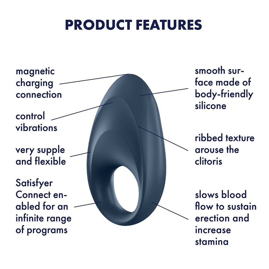 Satisfyer Mighty One Ring W/app - Blue-Satisfyer-Sexual Toys®