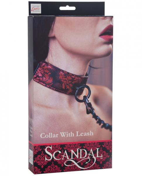 Scandal Collar With Leash Red Black O/S-Scandal-Sexual Toys®