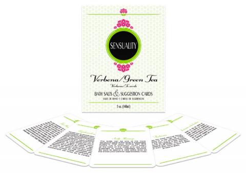 Sensuality Verbena Green Tea Scented Bath Salts With Suggestion Cards-blank-Sexual Toys®