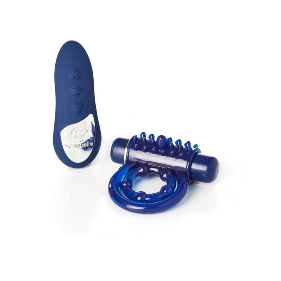 Sensuelle Remote Control Cockring 15 Function Rechargeable Waterproof -blue-Nu Sensuelle-Sexual Toys®
