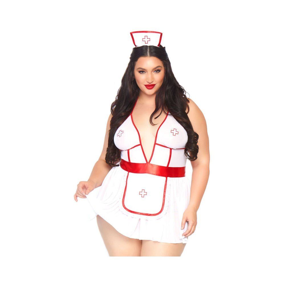 3 Pc Nightshift Nurse, Includes Deep-v Babydoll Dress, G-string, And Matching Headband.-blank-Sexual Toys®