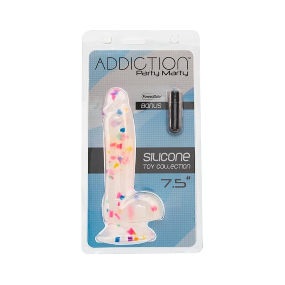 Addiction Party Marty Confetti Vibrating Silicone Realistic Dildo 7.5 in-blank-Sexual Toys®