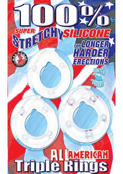 All American Triple Rings - Clear-blank-Sexual Toys®