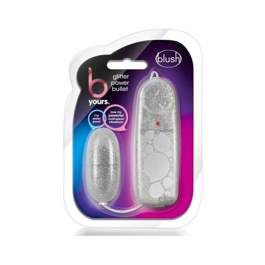 B Yours - Glitter Power Bullet - Silver-blank-Sexual Toys®