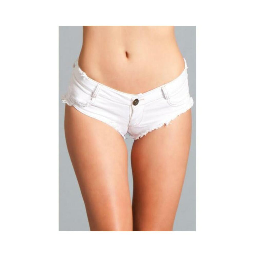 Sexy Cut Off Low Waist Booty Denim Shorts White Small-BeWicked-Sexual Toys®
