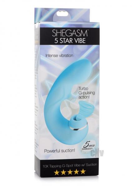 Shegasm 5 Star 10x Tapping G-spot Silicone Vibrator With Suction - Teal-Inmi-Sexual Toys®