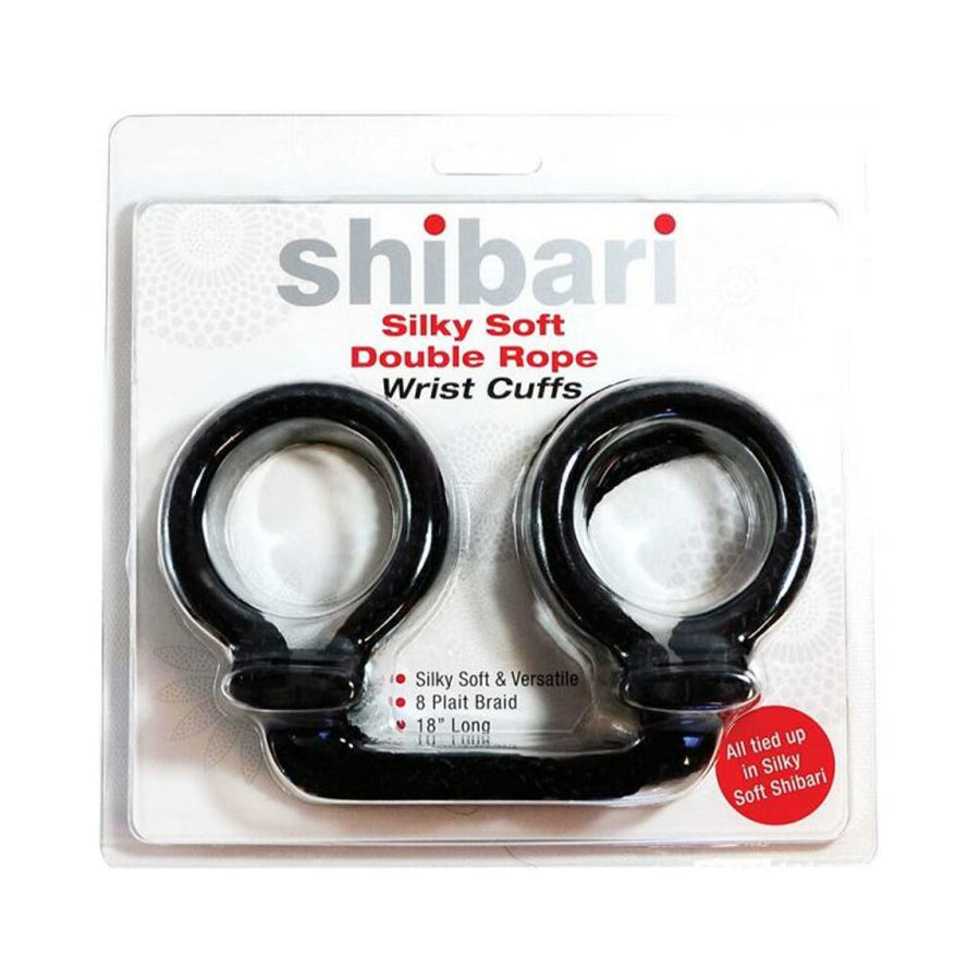 Shibari Silky Soft Double Rope Wrist Cuffs (black)-blank-Sexual Toys®